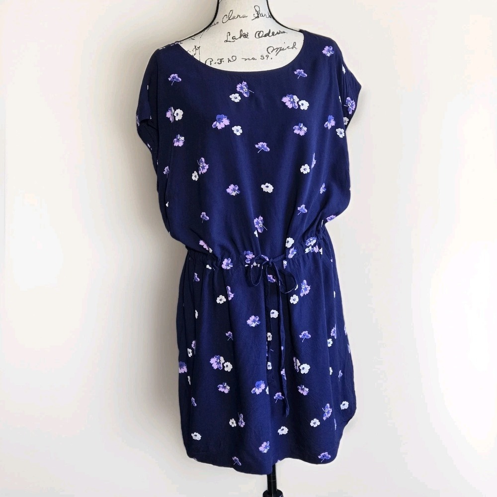 Old Navy Womens Blue Floral‎ Dress Size 2XL  Cross String Closure RN:54023